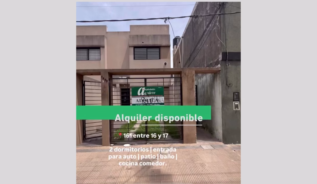 Alquiler casa - 161 entre 16 y 17